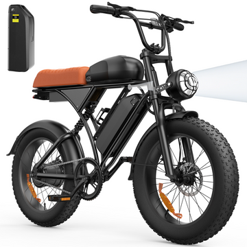 Electric Bike for Adults 1500W Peak 20" Tire Commuting Electric Mountain Bike 32KMH Range 240Km Dual Removable Battery Dual Suspension Electric Motorcycle Dirt Banana Seat Off Road with Extra Battery