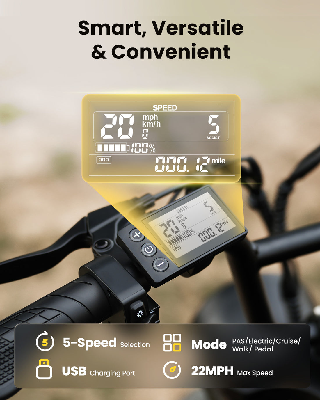 Electric Bike for Adults 1500W Peak 20" Tire Commuting Electric Mountain Bike 32KMH Range 240Km Dual Removable Battery Dual Suspension Electric Motorcycle Dirt Banana Seat Off Road with Extra Battery