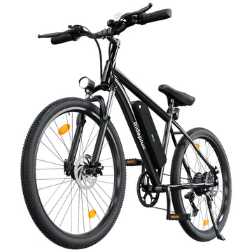 Rideplux 35-Speed Electric Bike for Adults 750W 26" Tire Commuting Electric Mountain Bike 374.4Wh Removable Battery 20MPH Range 55+ Miles Lightweight Electric Bicycle, Black